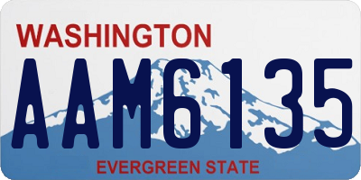 WA license plate AAM6135