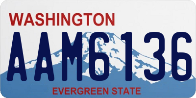 WA license plate AAM6136