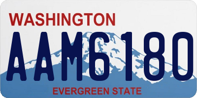 WA license plate AAM6180