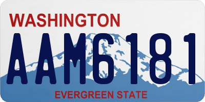 WA license plate AAM6181