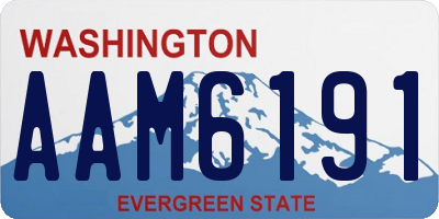 WA license plate AAM6191
