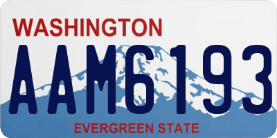 WA license plate AAM6193