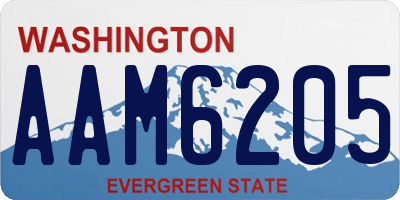 WA license plate AAM6205