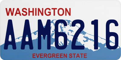 WA license plate AAM6216