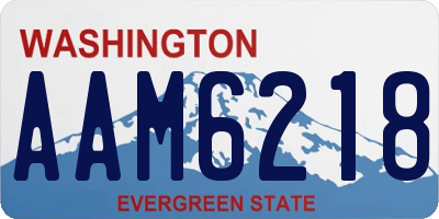 WA license plate AAM6218