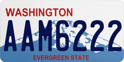 WA license plate AAM6222