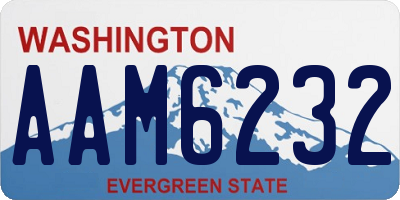 WA license plate AAM6232