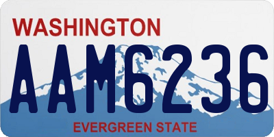 WA license plate AAM6236
