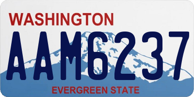 WA license plate AAM6237