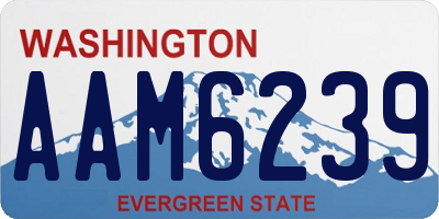 WA license plate AAM6239