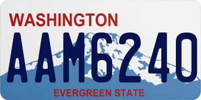 WA license plate AAM6240