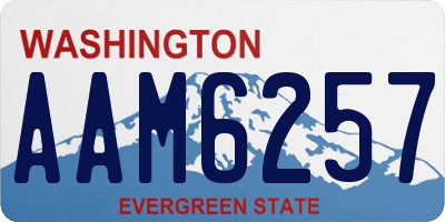 WA license plate AAM6257