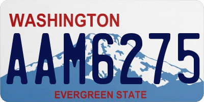 WA license plate AAM6275