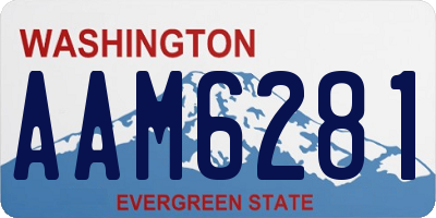 WA license plate AAM6281