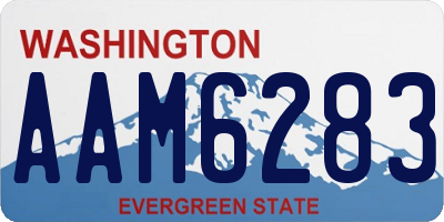 WA license plate AAM6283