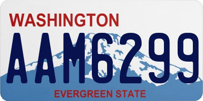 WA license plate AAM6299