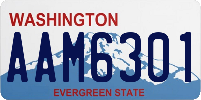 WA license plate AAM6301