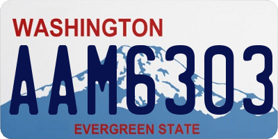 WA license plate AAM6303
