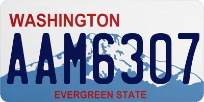 WA license plate AAM6307