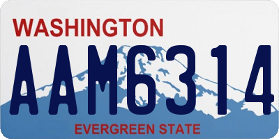 WA license plate AAM6314