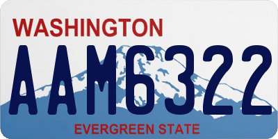 WA license plate AAM6322