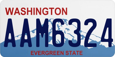 WA license plate AAM6324