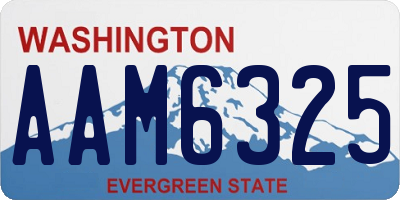 WA license plate AAM6325