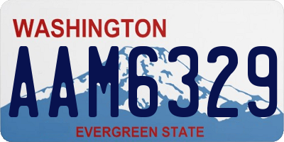 WA license plate AAM6329