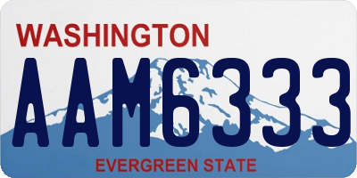 WA license plate AAM6333