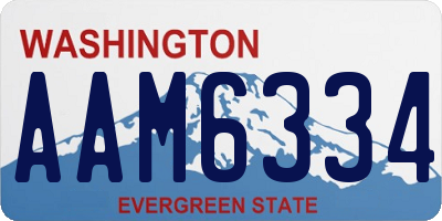 WA license plate AAM6334