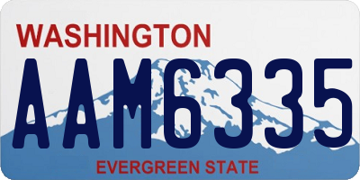 WA license plate AAM6335