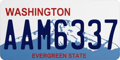 WA license plate AAM6337