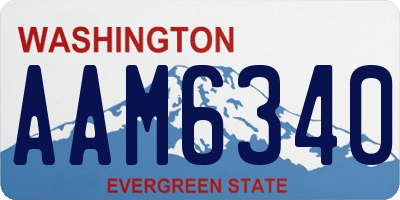 WA license plate AAM6340