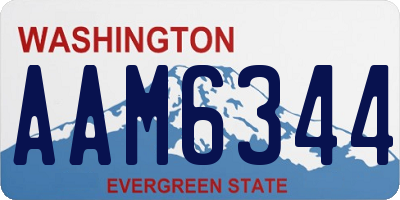 WA license plate AAM6344