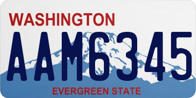 WA license plate AAM6345