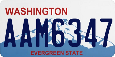 WA license plate AAM6347