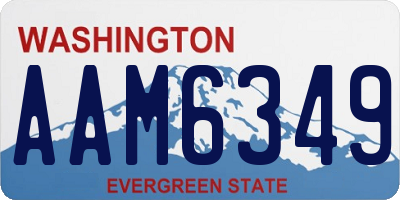 WA license plate AAM6349