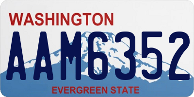 WA license plate AAM6352