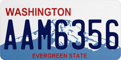 WA license plate AAM6356
