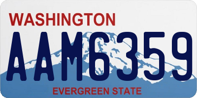 WA license plate AAM6359