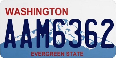 WA license plate AAM6362