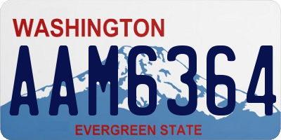 WA license plate AAM6364