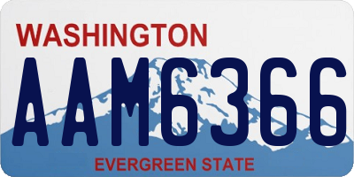 WA license plate AAM6366