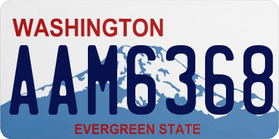 WA license plate AAM6368