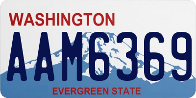 WA license plate AAM6369