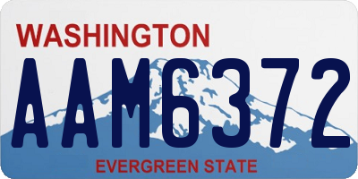 WA license plate AAM6372