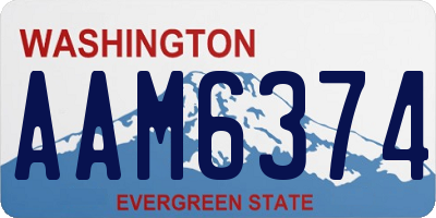 WA license plate AAM6374