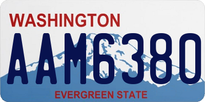 WA license plate AAM6380