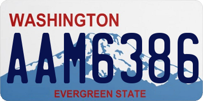 WA license plate AAM6386