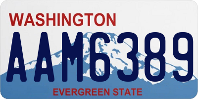 WA license plate AAM6389